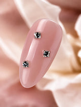 🌷 Pink Cat-Eye Rhinestone Nails | Blush Pink Shimmer & Crystal Press-On Nails