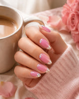 Pink Gold Glitter Tip Press-On Nails