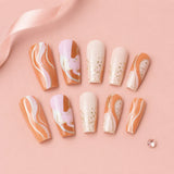Terracotta Swirl Press-On Nails