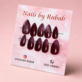 Wine Shimmer Press-On Nails