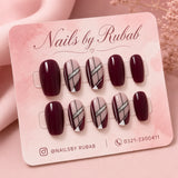 Art Deco Merlot Nails