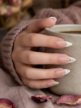 🤍 Celestial White French Nails | White French Tips + Gold Star Press-On Nails