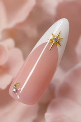 🤍 Celestial White French Nails | White French Tips + Gold Star Press-On Nails