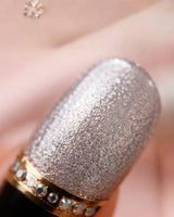 Midnight Snowflake Glam Nails