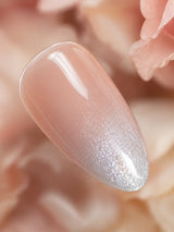 🤍 Pearl Chrome Ombre Nails | Milky Pink & Silver White Chrome Press-On Nails