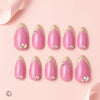 Pink Gold Glitter Tip Press-On Nails