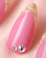 Pink Gold Glitter Tip Press-On Nails