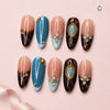 Tortoiseshell & Teal Gem Press-On Nails