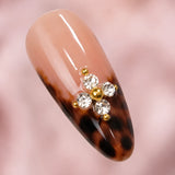Tortoiseshell & Teal Gem Press-On Nails