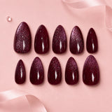 Wine Shimmer Press-On Nails